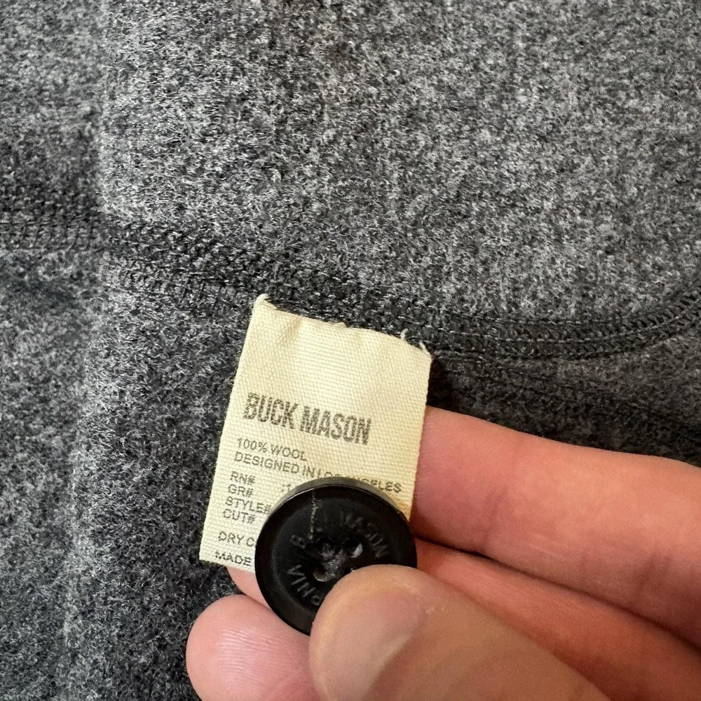 Buck Mason Felted Chore Coat Blazer Mens 2XL Gray Wool Knit Unstructured Jacket